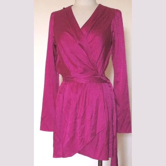 Rachel Zoe Dresses & Skirts - Rachel Zoe deep pink pleated was it belted dress 6